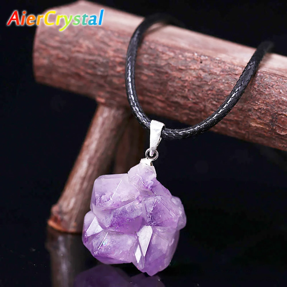 Birth Flower Necklace - Kalung batu permata Amethyst Natural Uruguay,