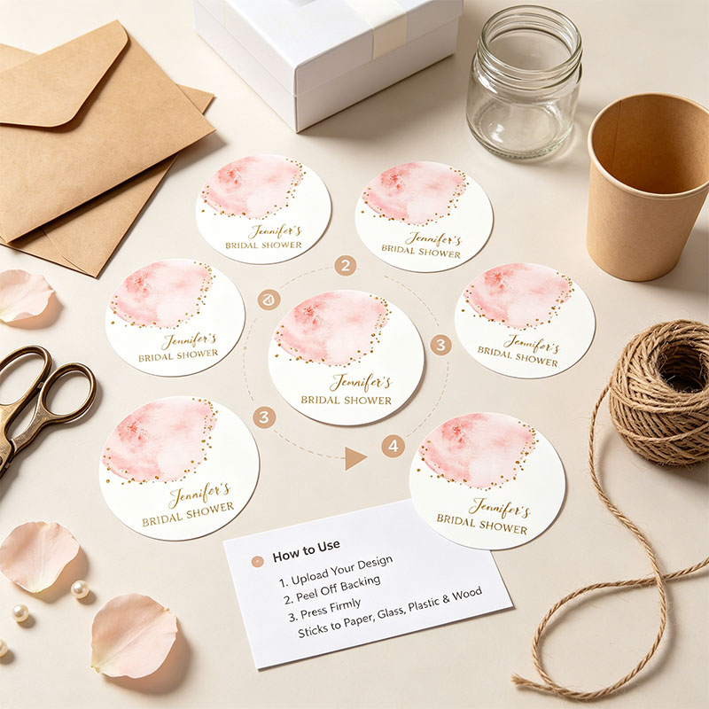 Stiker Bulat Konfeti Emas Mera - Personalized Name Box ulasan dan harga